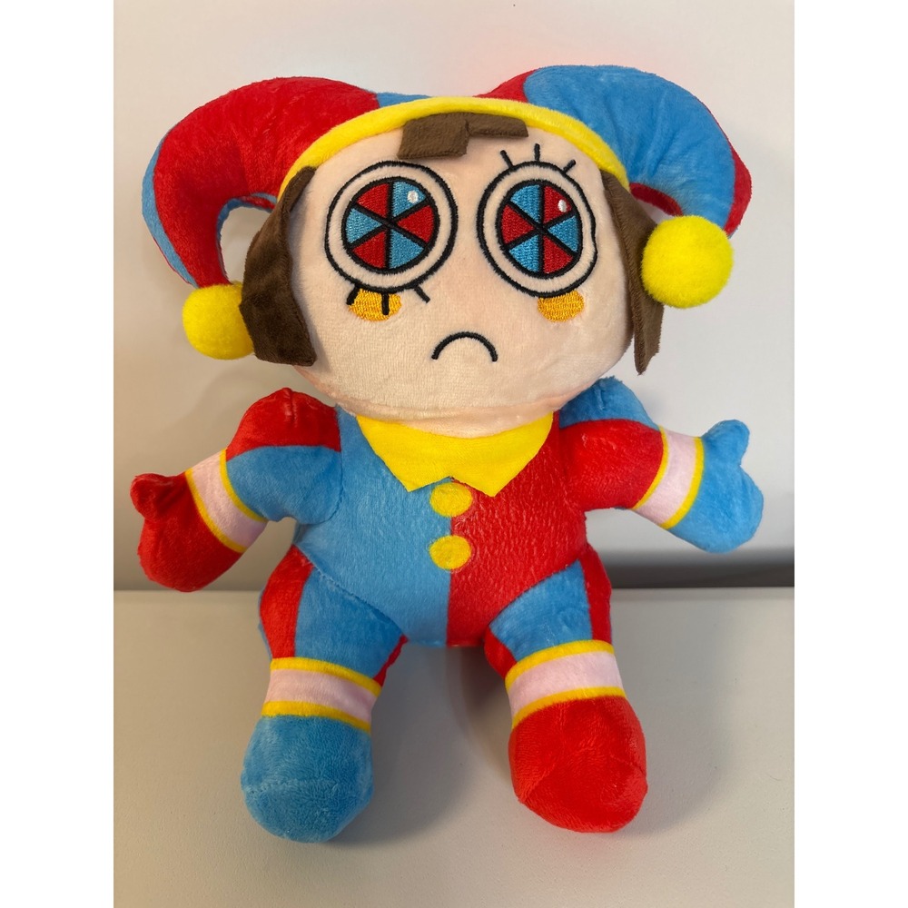 The Amazing Digital Circus Pomni Plush Toy Jester Stuffed Animal Red Blue 10in